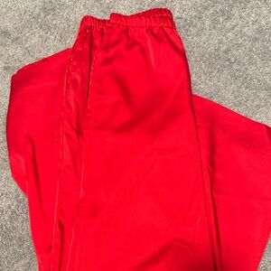 Red Womens silk Pants